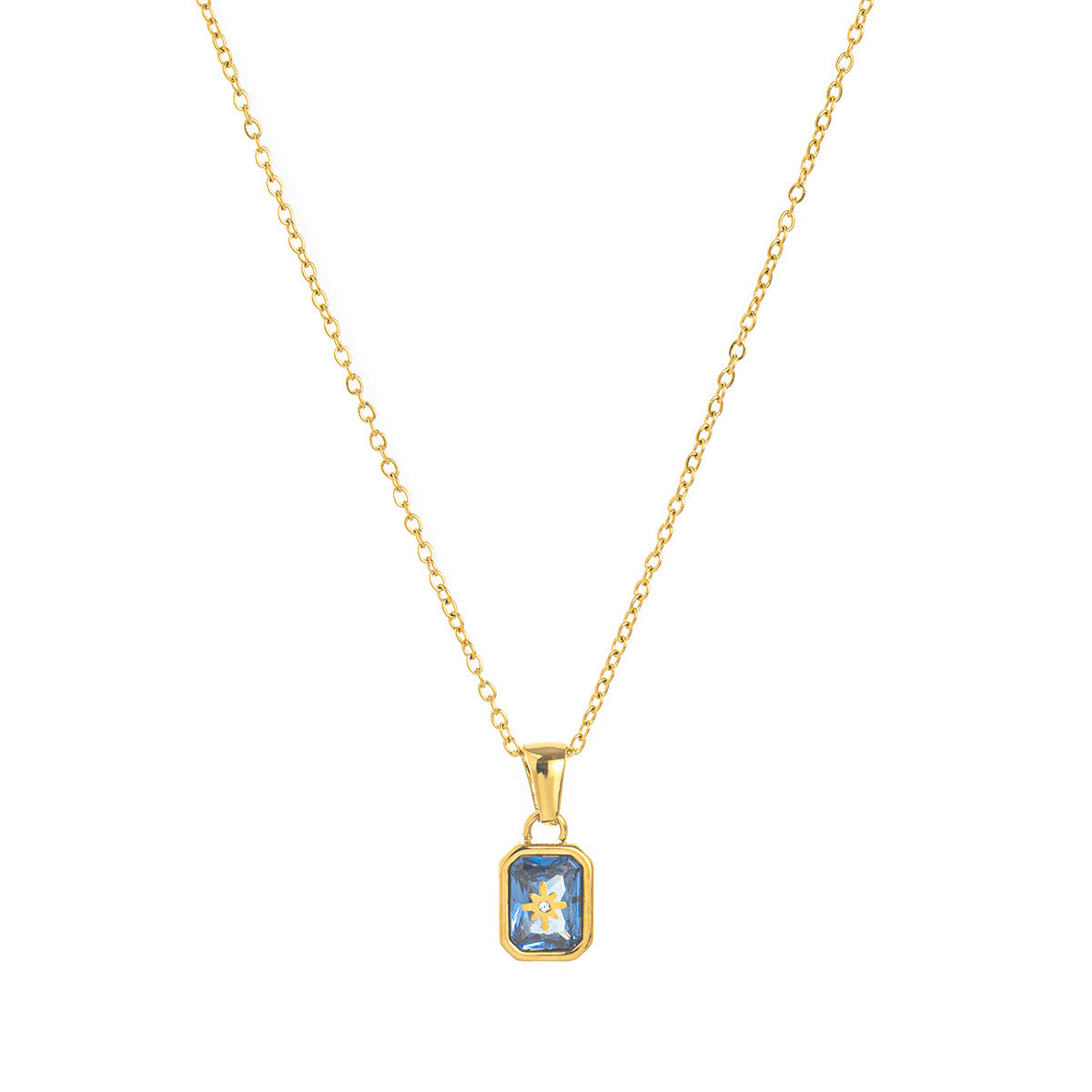 Titanium Steel High Color Retention Birthstones Necklace 12 Birthday