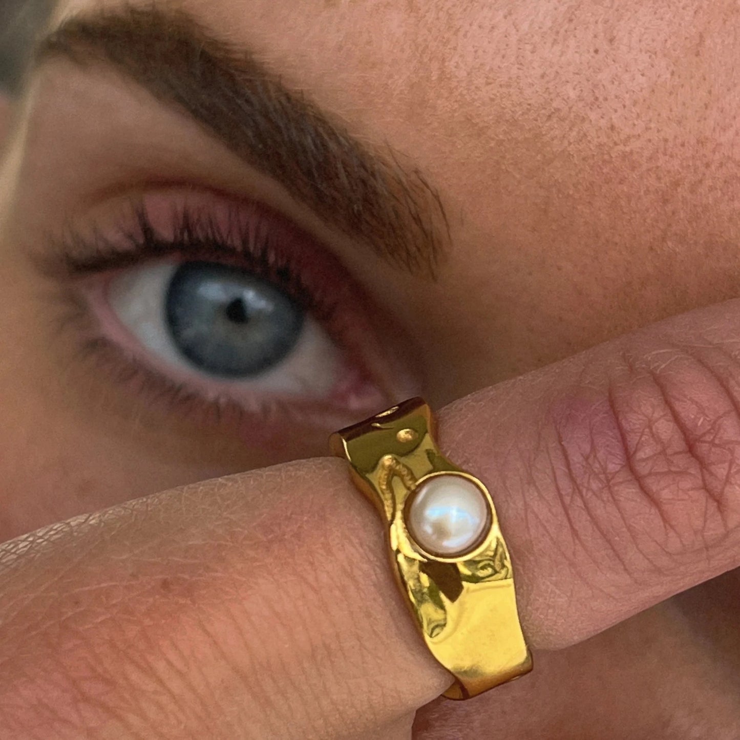 Lava Pearl Ring