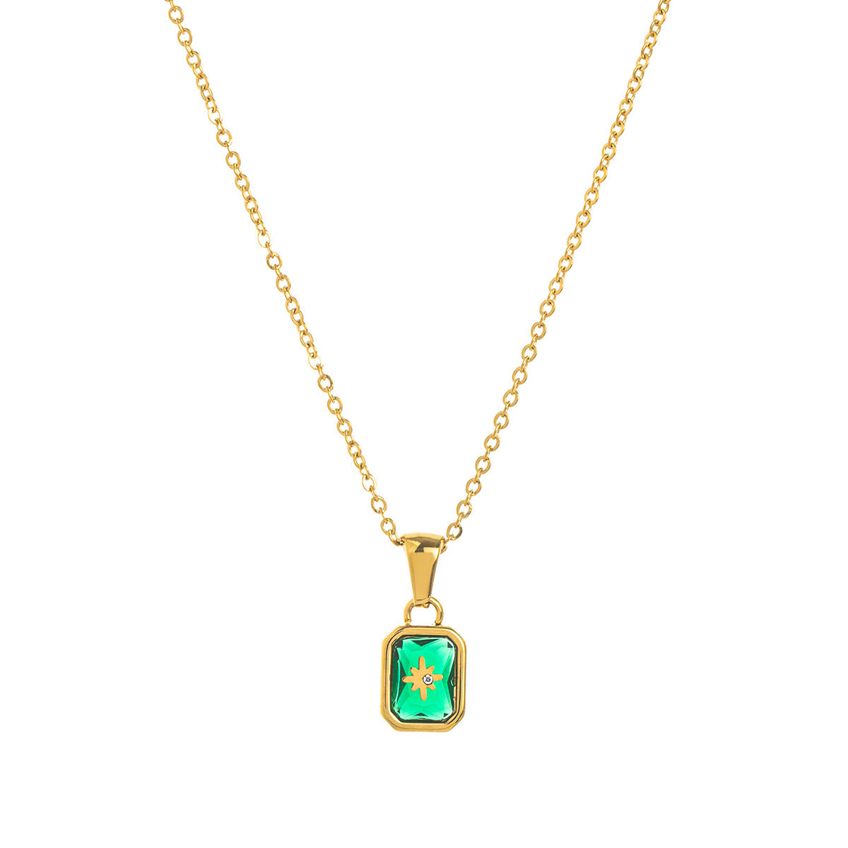 Titanium Steel High Color Retention Birthstones Necklace 12 Birthday