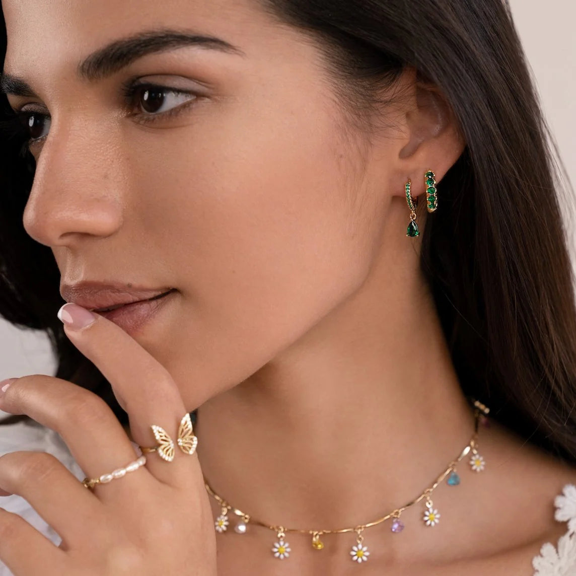 Emerald Whisper Studs
