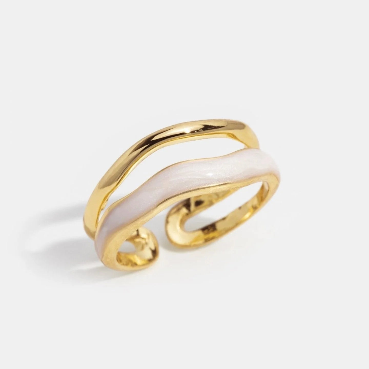 White Stone Glazed Ring