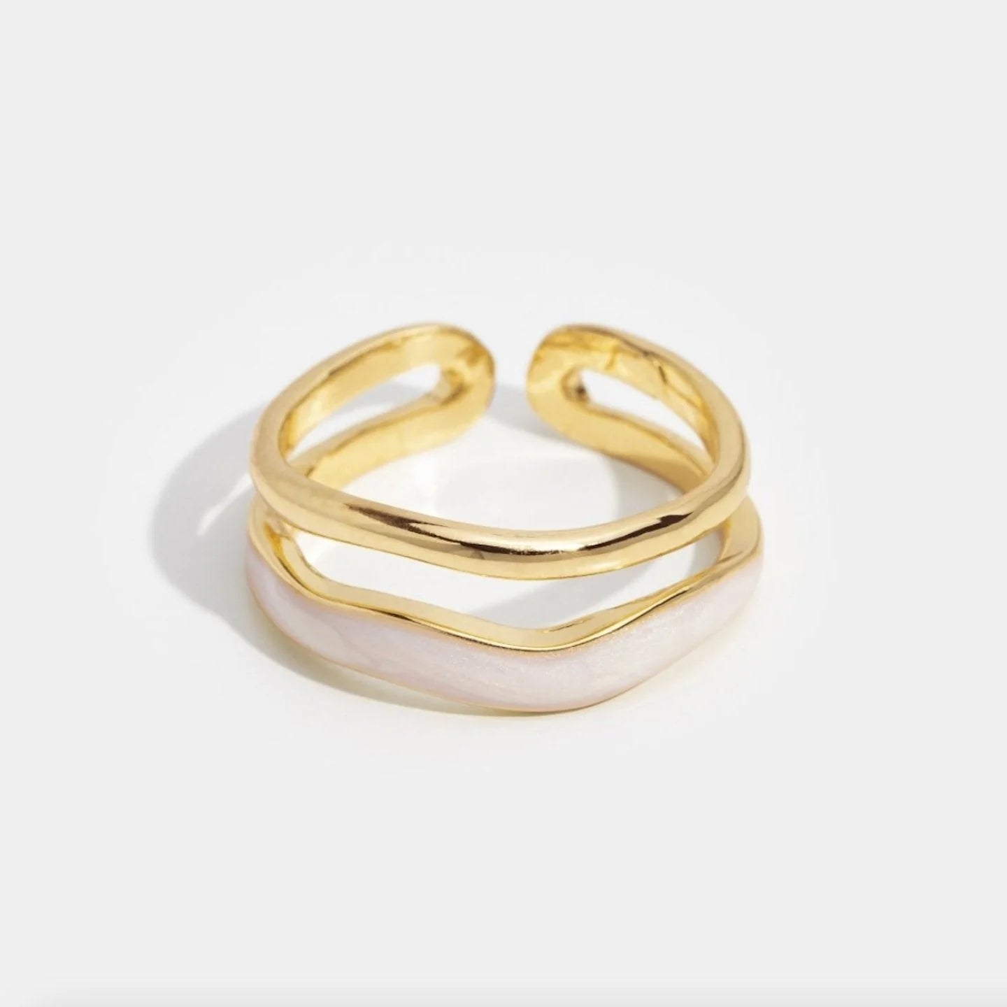 White Stone Glazed Ring