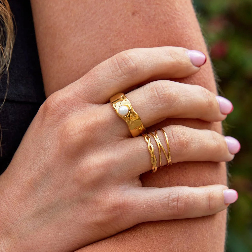 Lava Pearl Ring