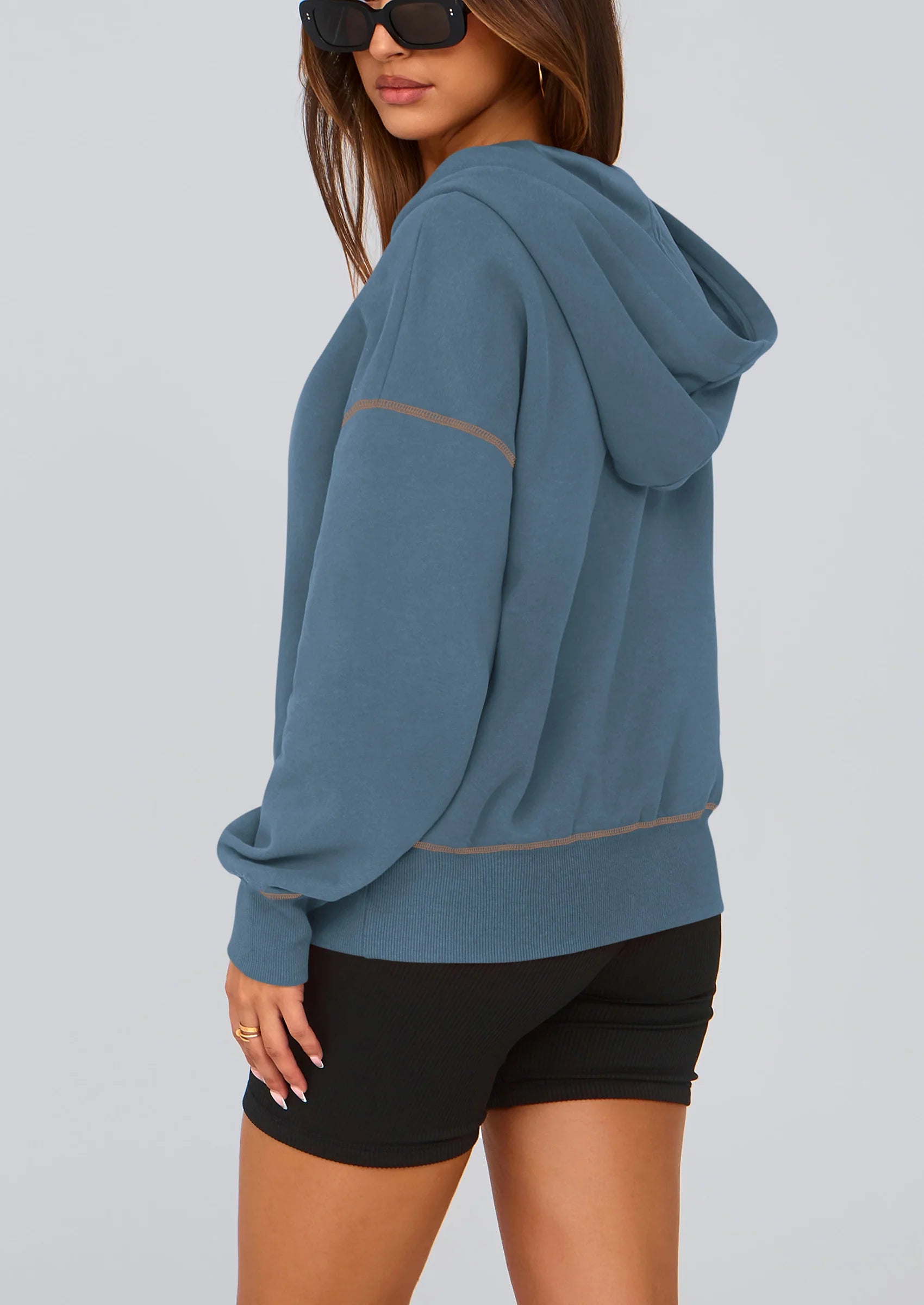 Half Zip Cropped Hoodie Pullover