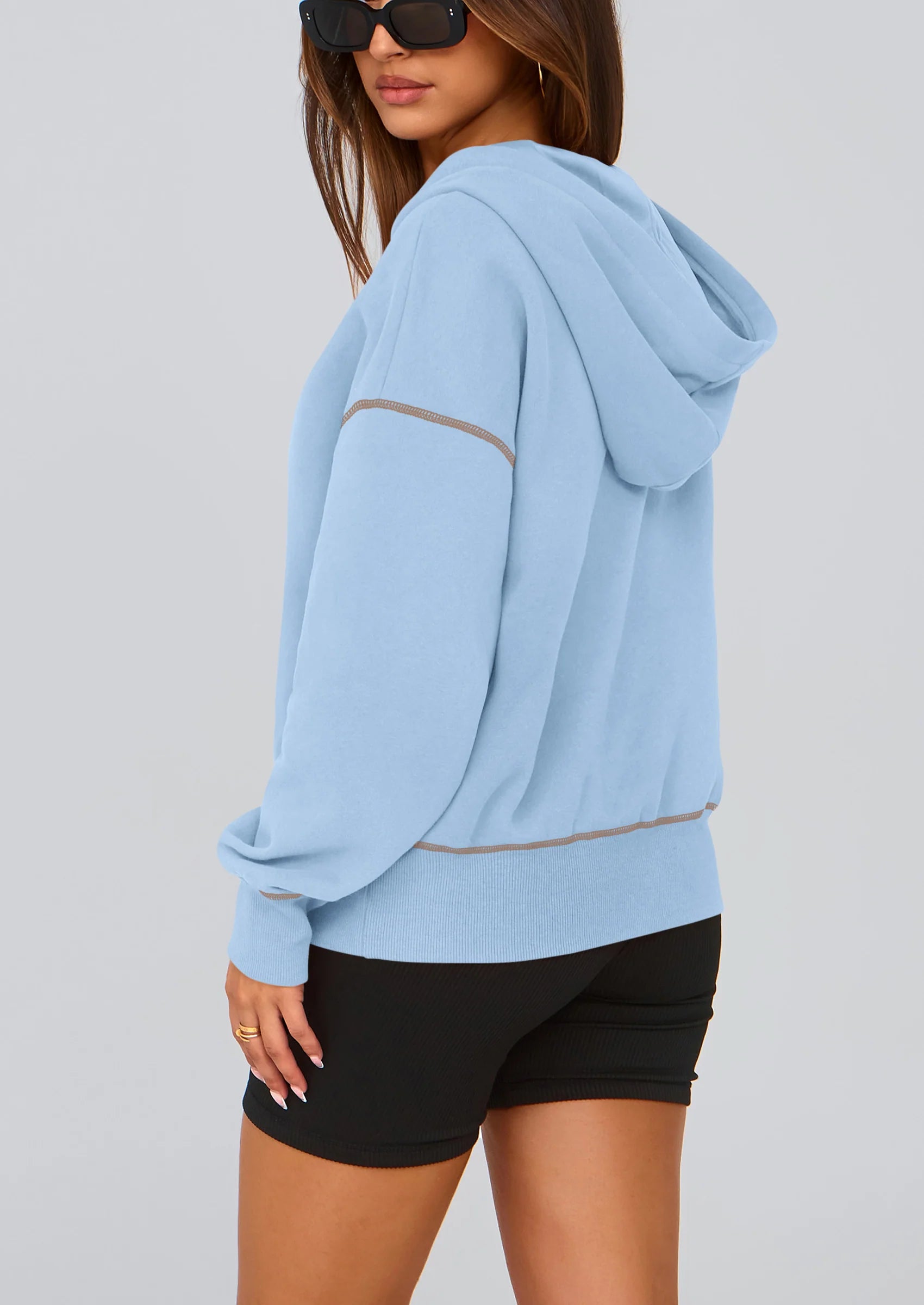 Half Zip Cropped Hoodie Pullover