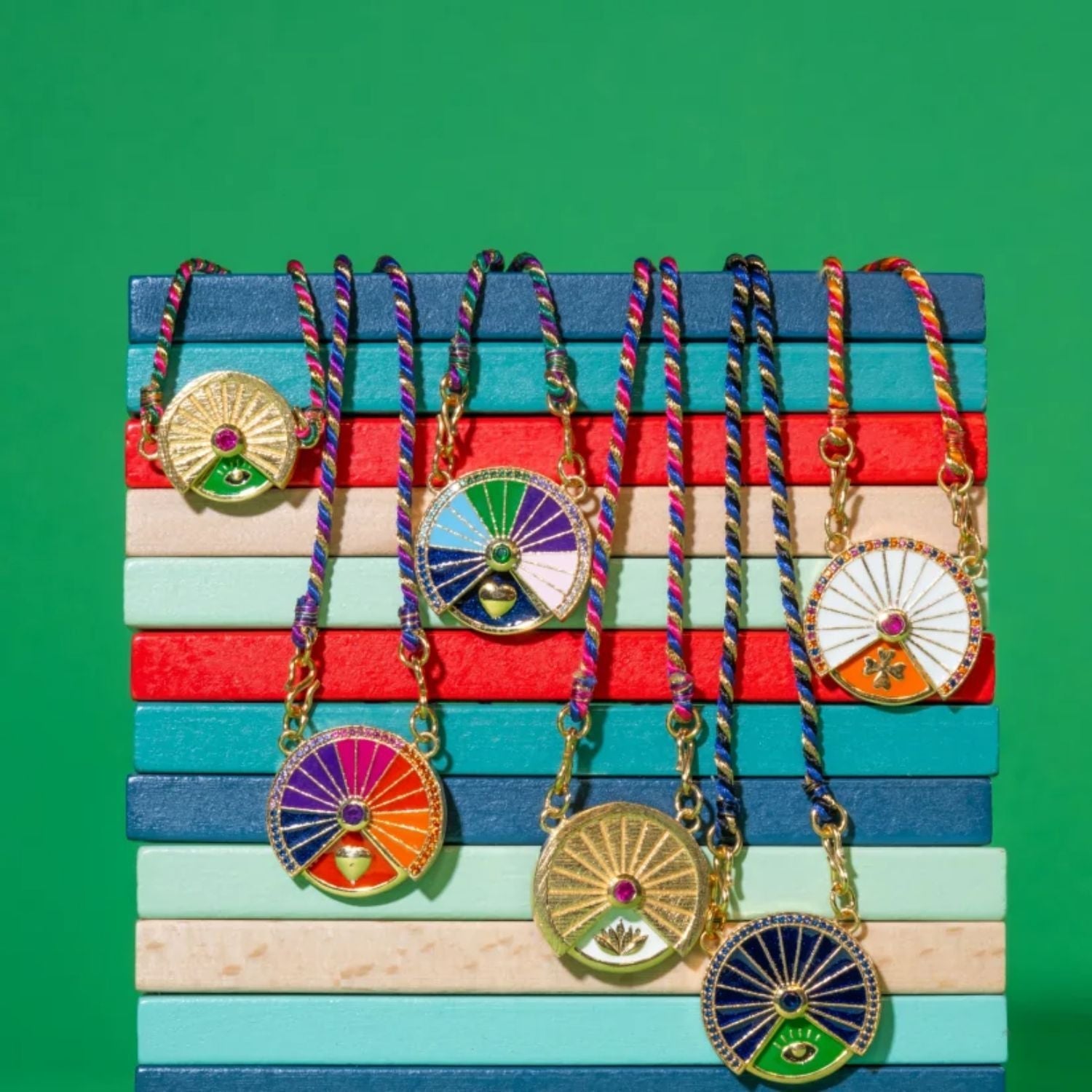 European And American Rotatable Tarot Color Necklace Round Coin