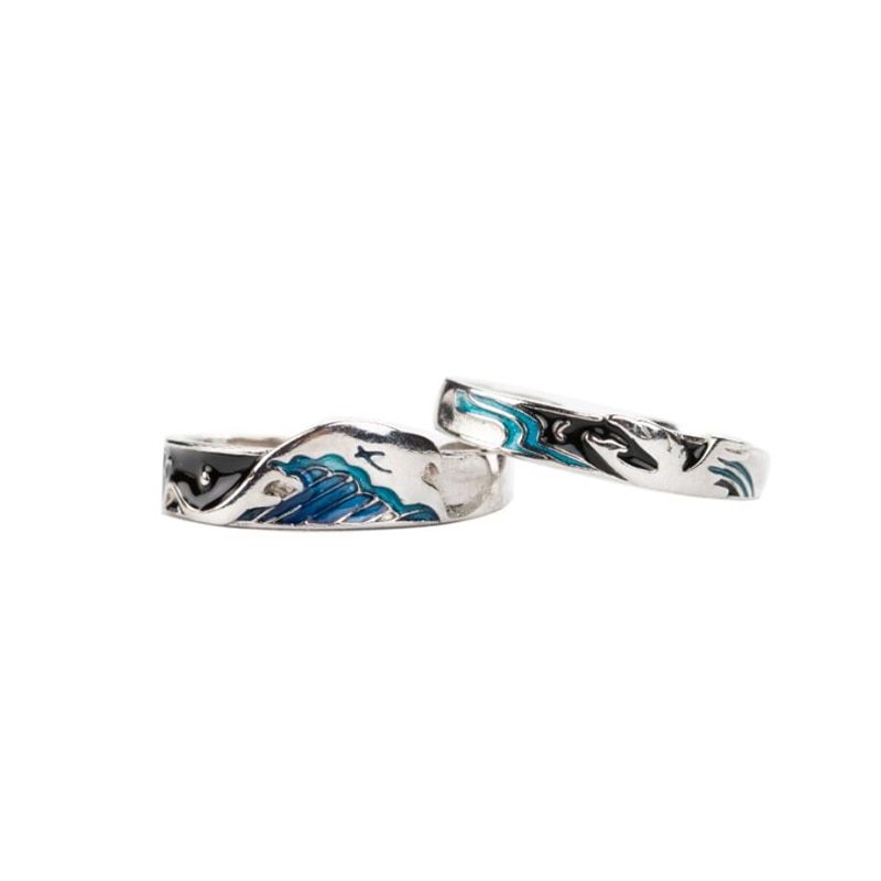 Bird And Fish  Couple Ring Male And Female Ring Pair Student Ring Pair