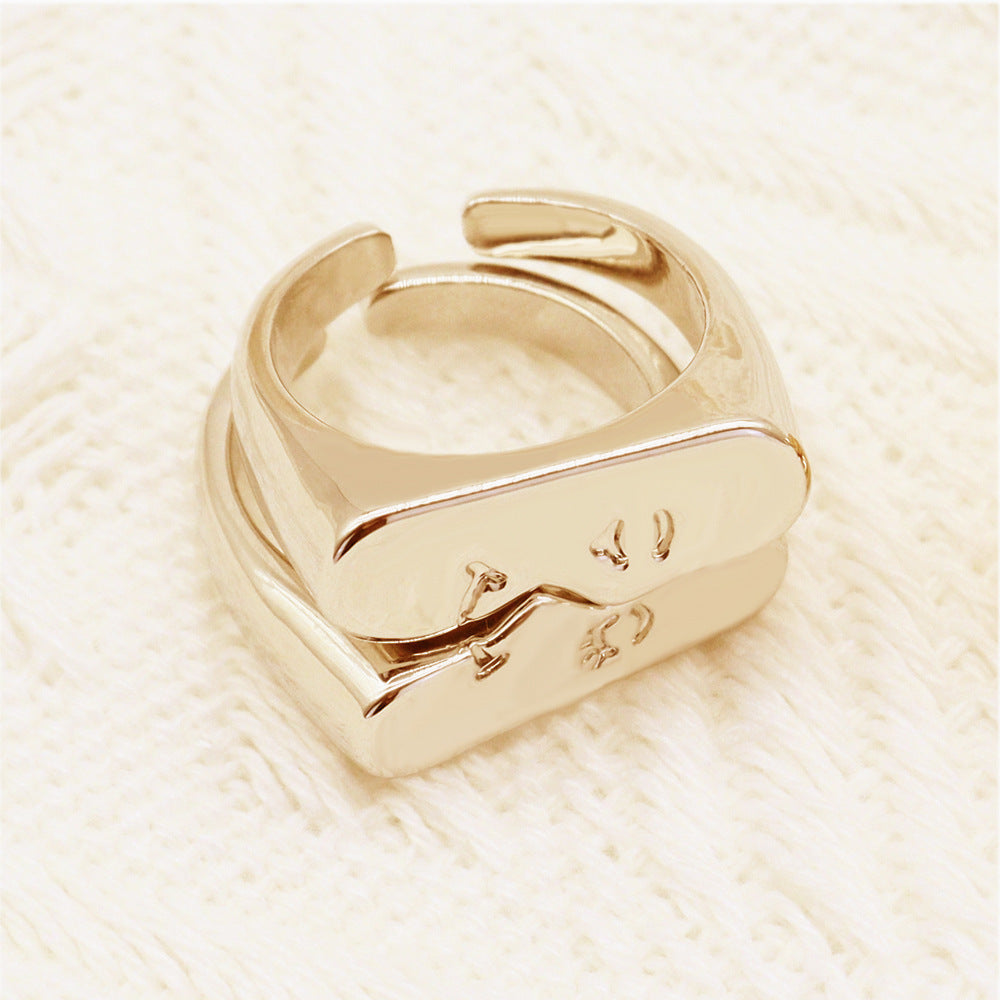 Face Micro-expression Adjustable Multi-color Couple Ring