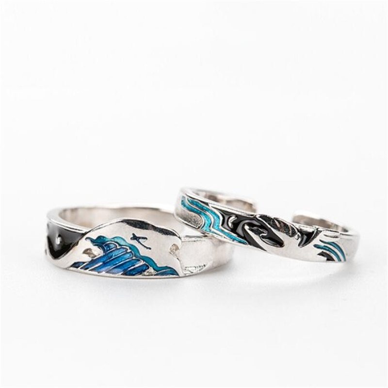 Bird And Fish  Couple Ring Male And Female Ring Pair Student Ring Pair