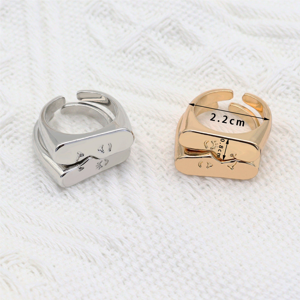 Face Micro-expression Adjustable Multi-color Couple Ring