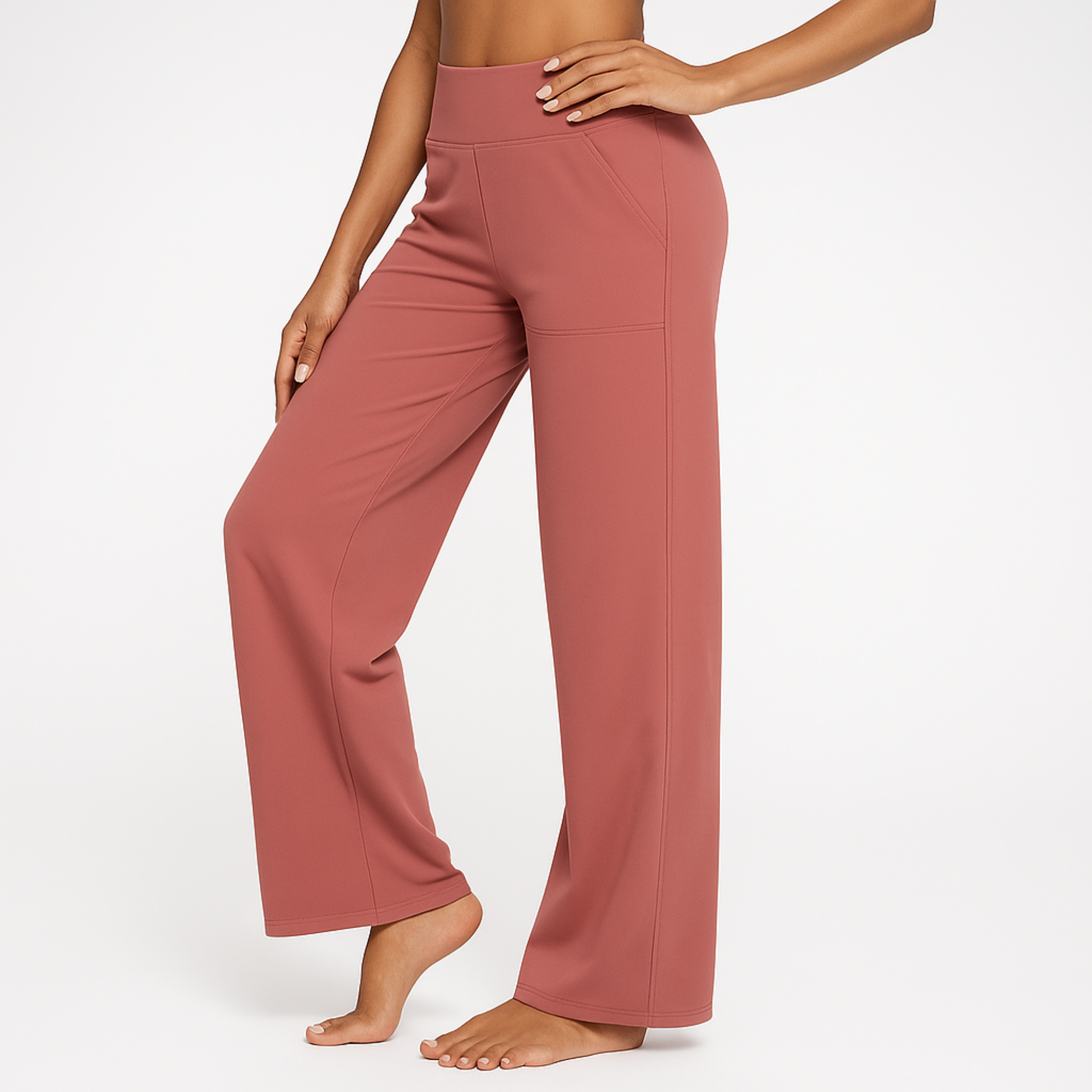 High Waisted Pocket Work Pants