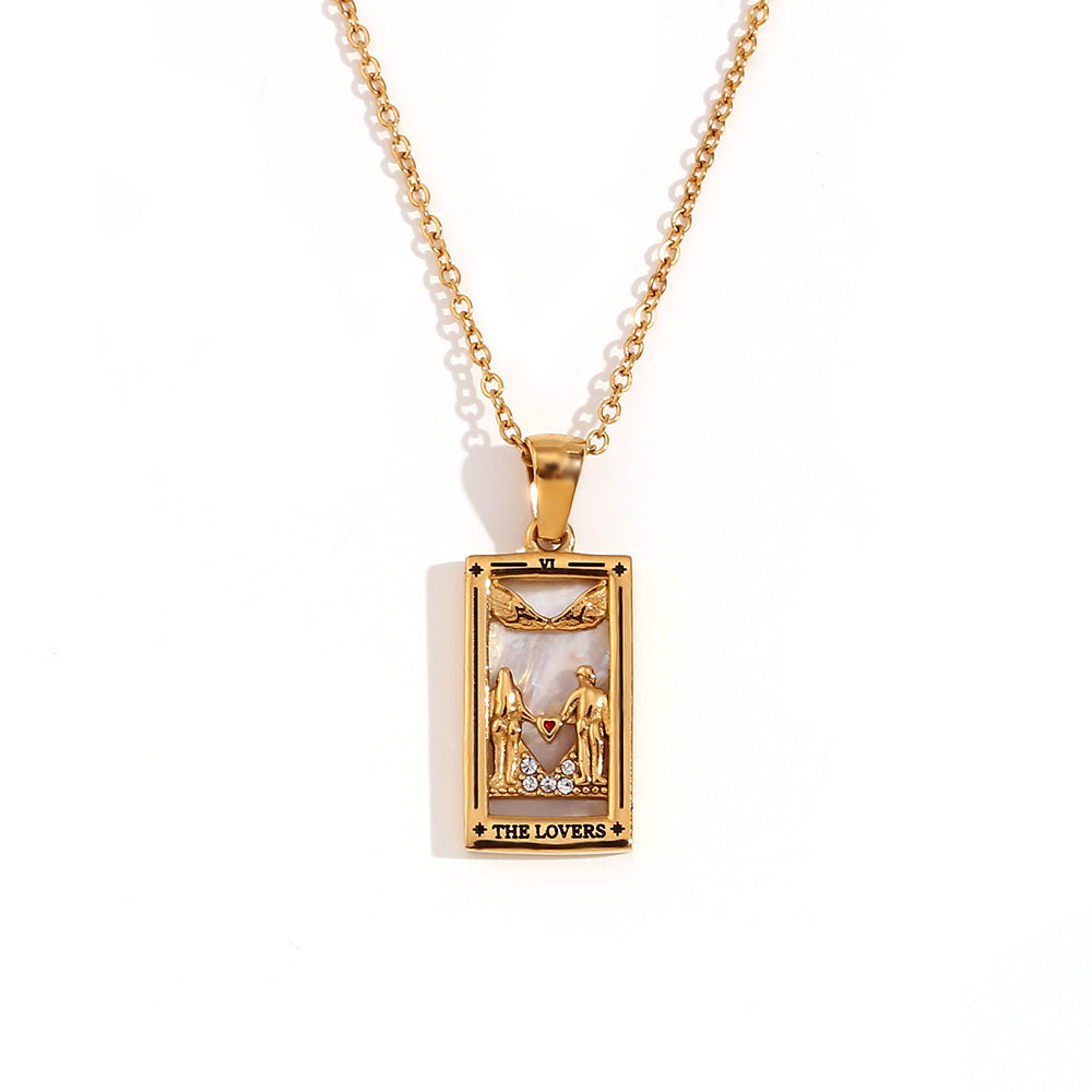 European And American Fashion Popular Niche Pendant Stainless Steel 18K Gold Plating