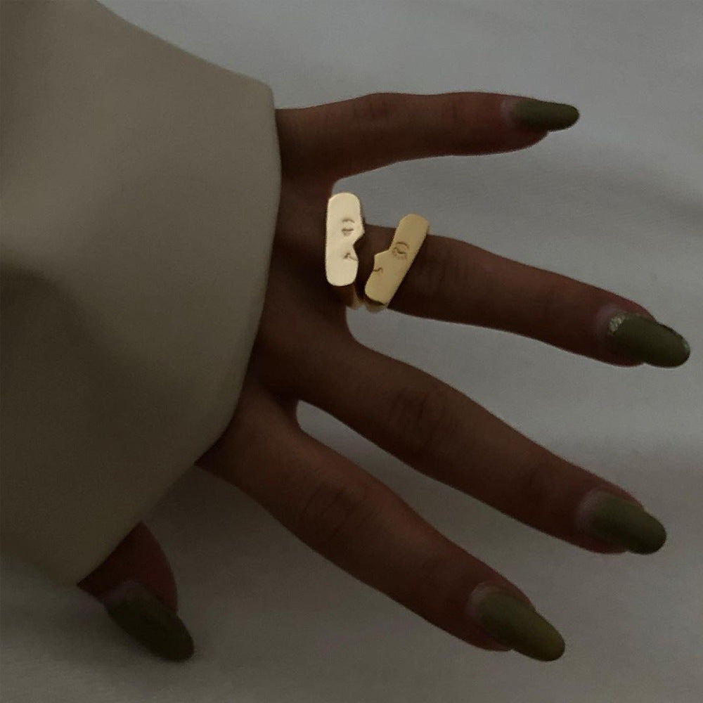 Face Micro-expression Adjustable Multi-color Couple Ring