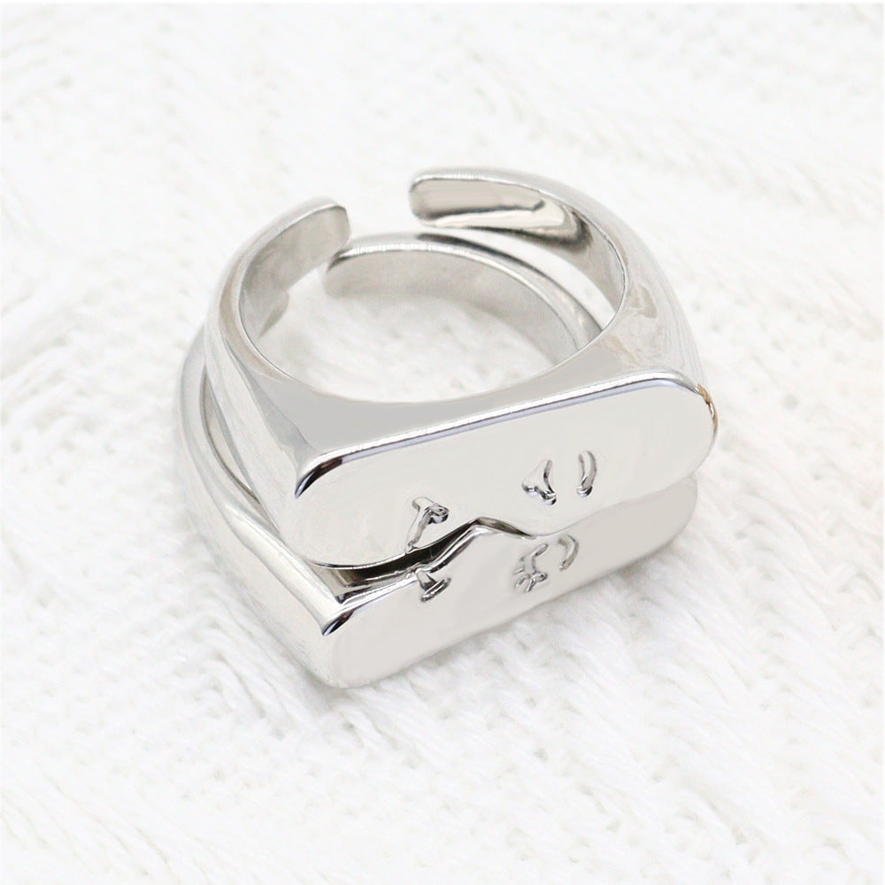 Face Micro-expression Adjustable Multi-color Couple Ring