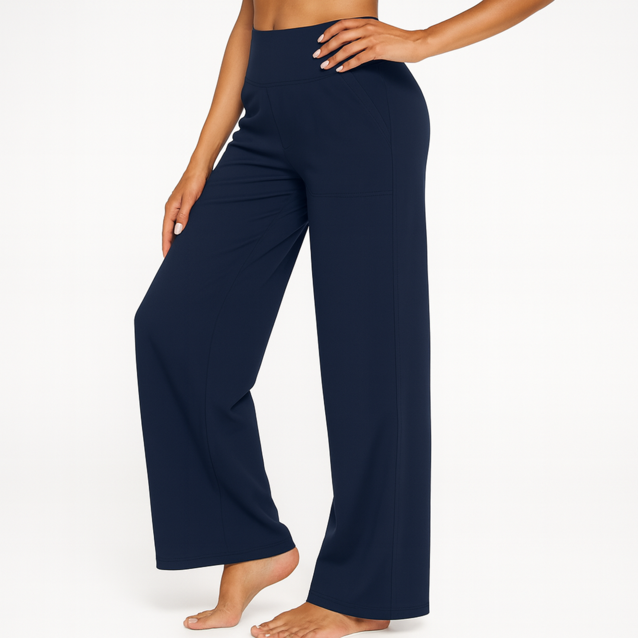 High Waisted Pocket Work Pants