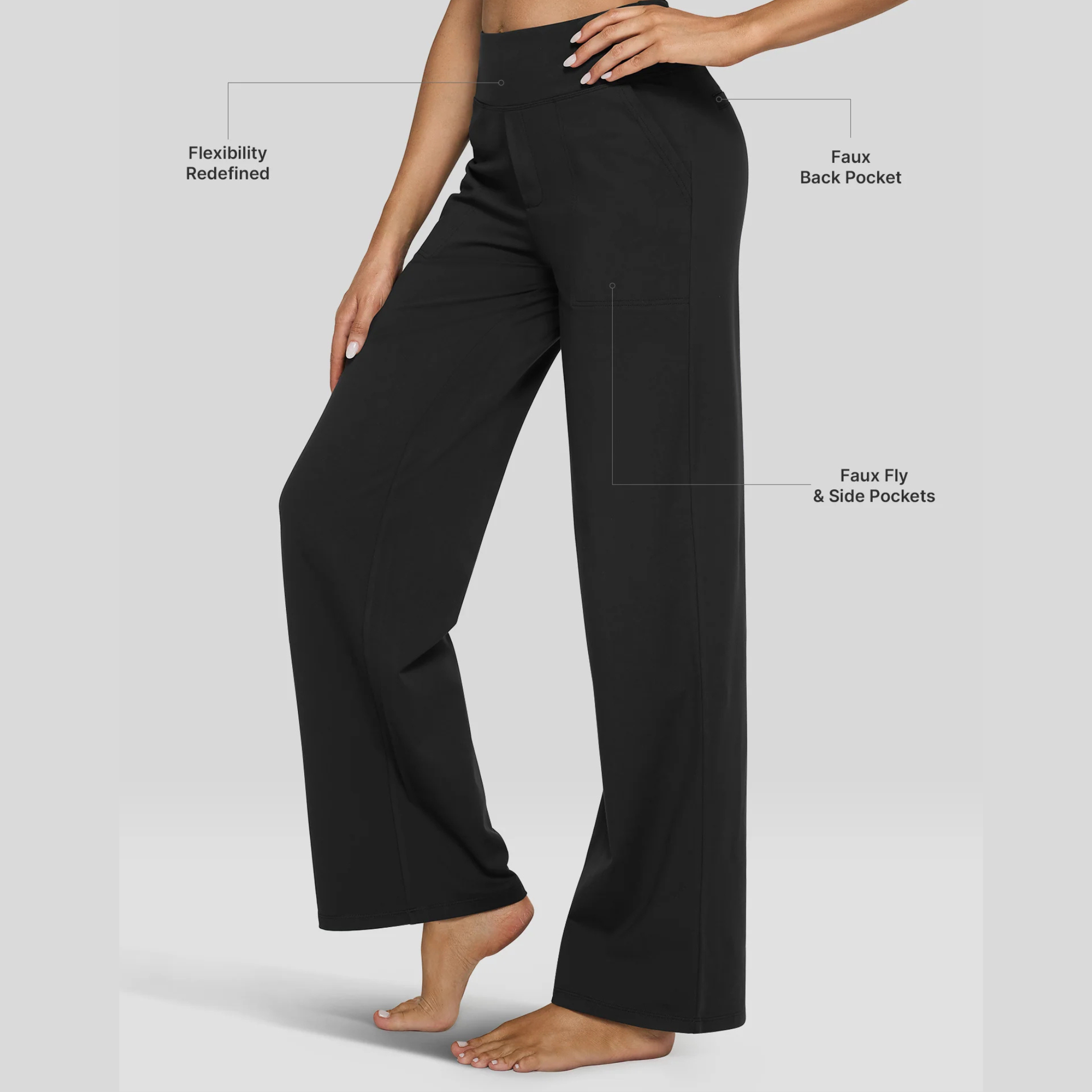 High Waisted Pocket Work Pants
