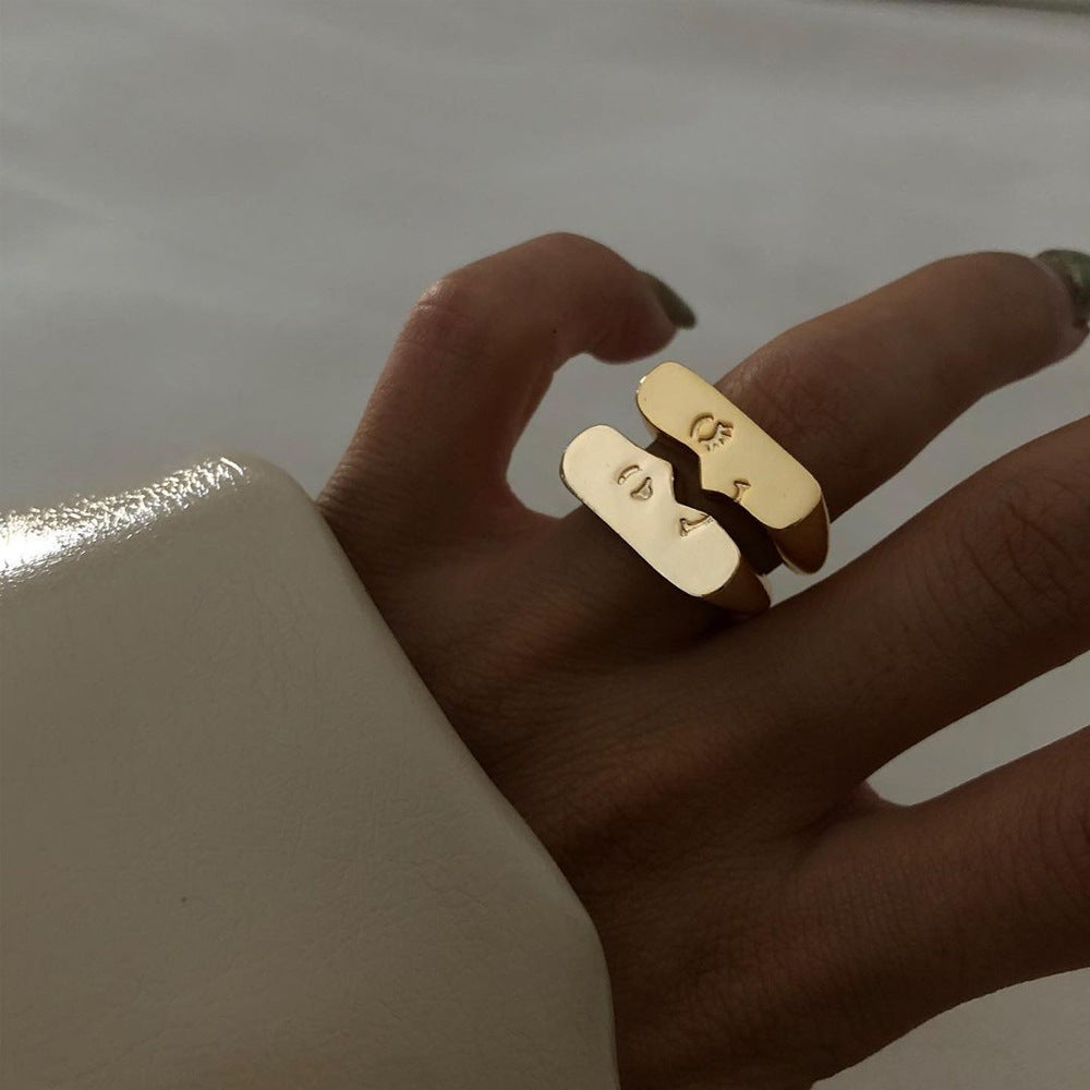 Face Micro-expression Adjustable Multi-color Couple Ring