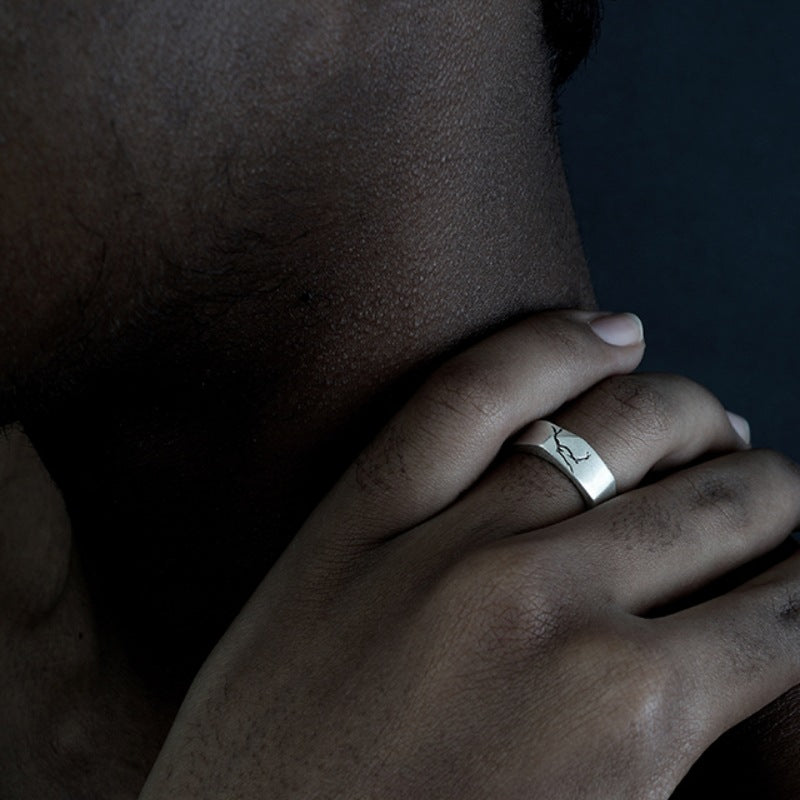 European And American Retro Crack Ring Female Male Thailand Silver Ring