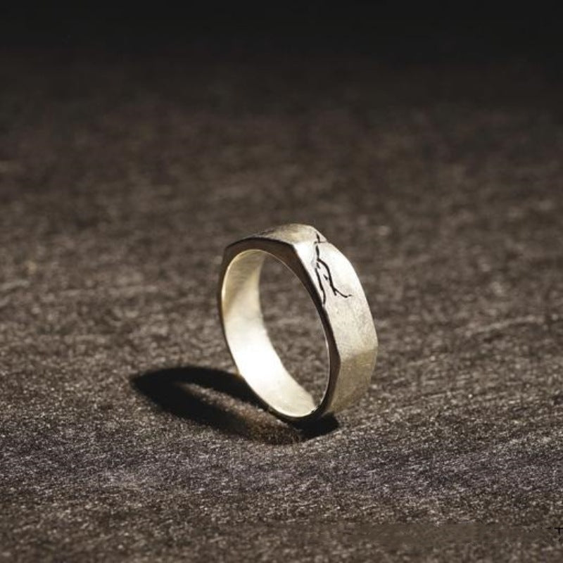 European And American Retro Crack Ring Female Male Thailand Silver Ring
