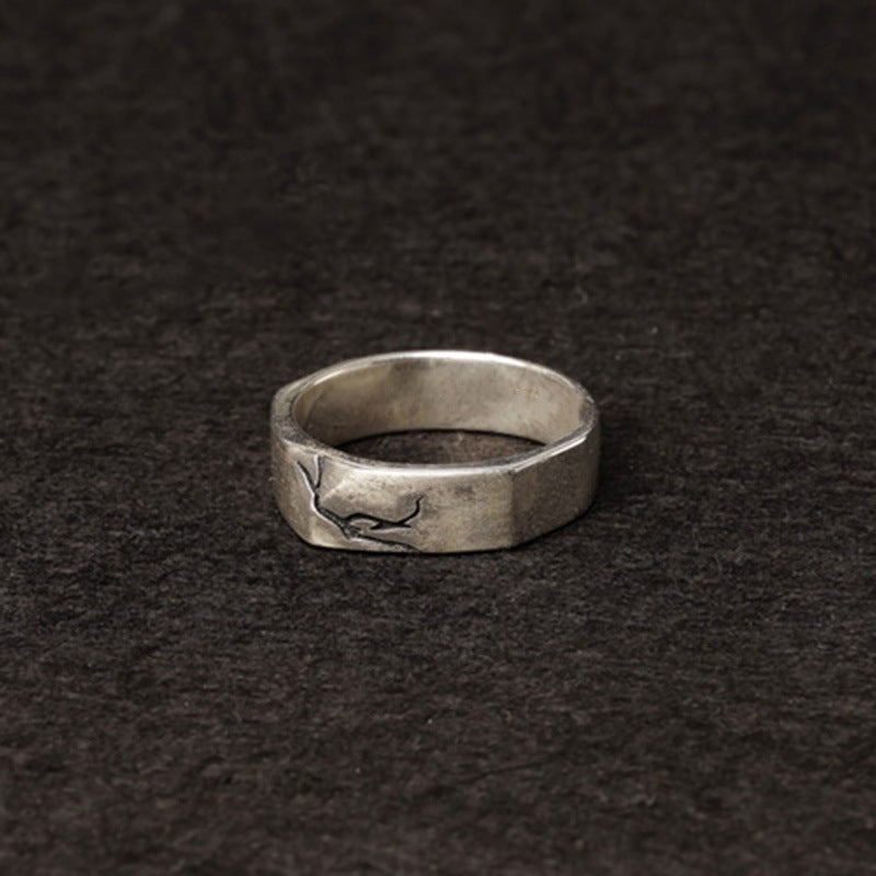 European And American Retro Crack Ring Female Male Thailand Silver Ring