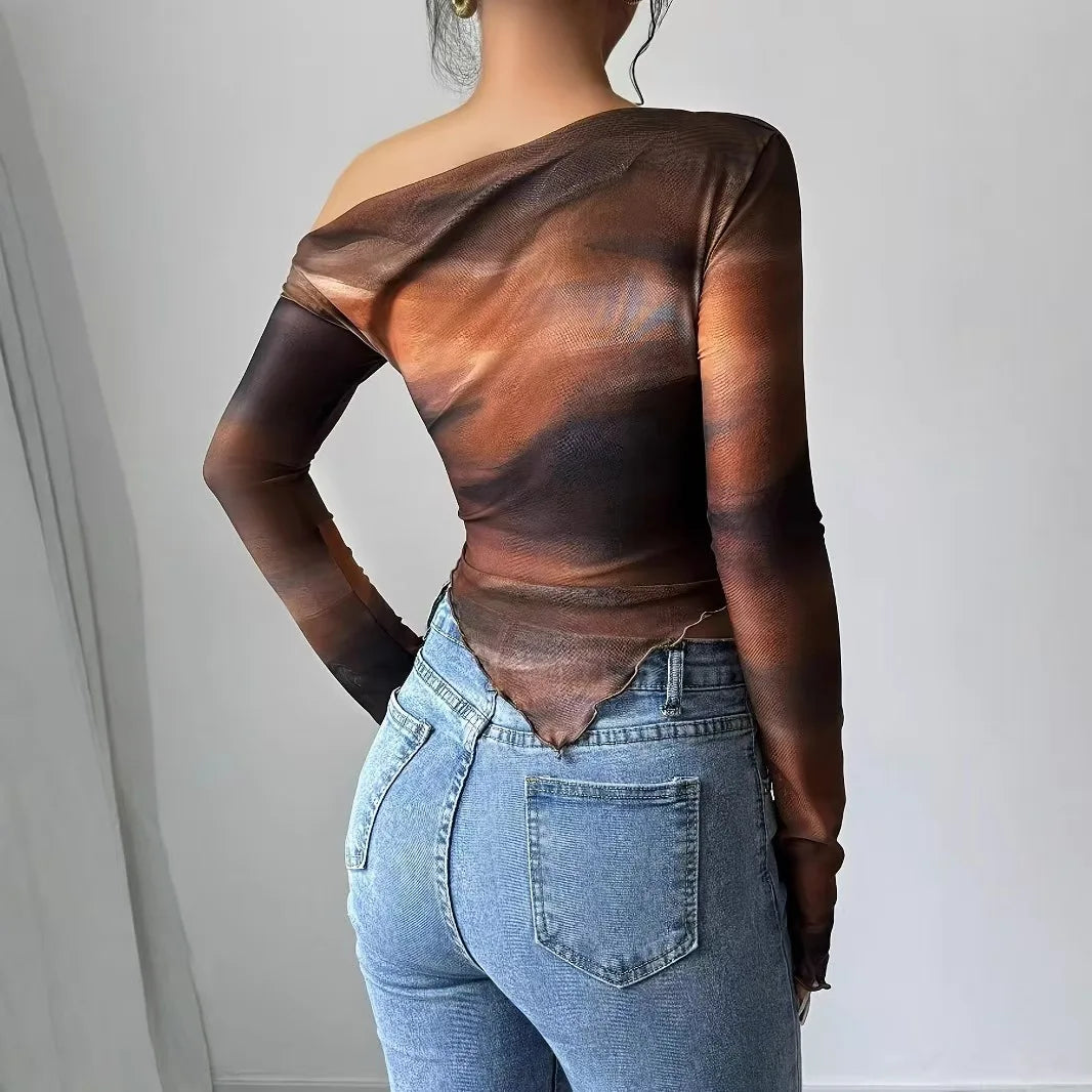 Off Shoulder Tops Tie Dye