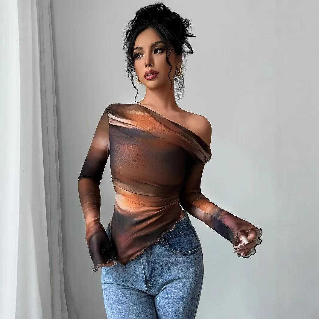 Off Shoulder Tops Tie Dye