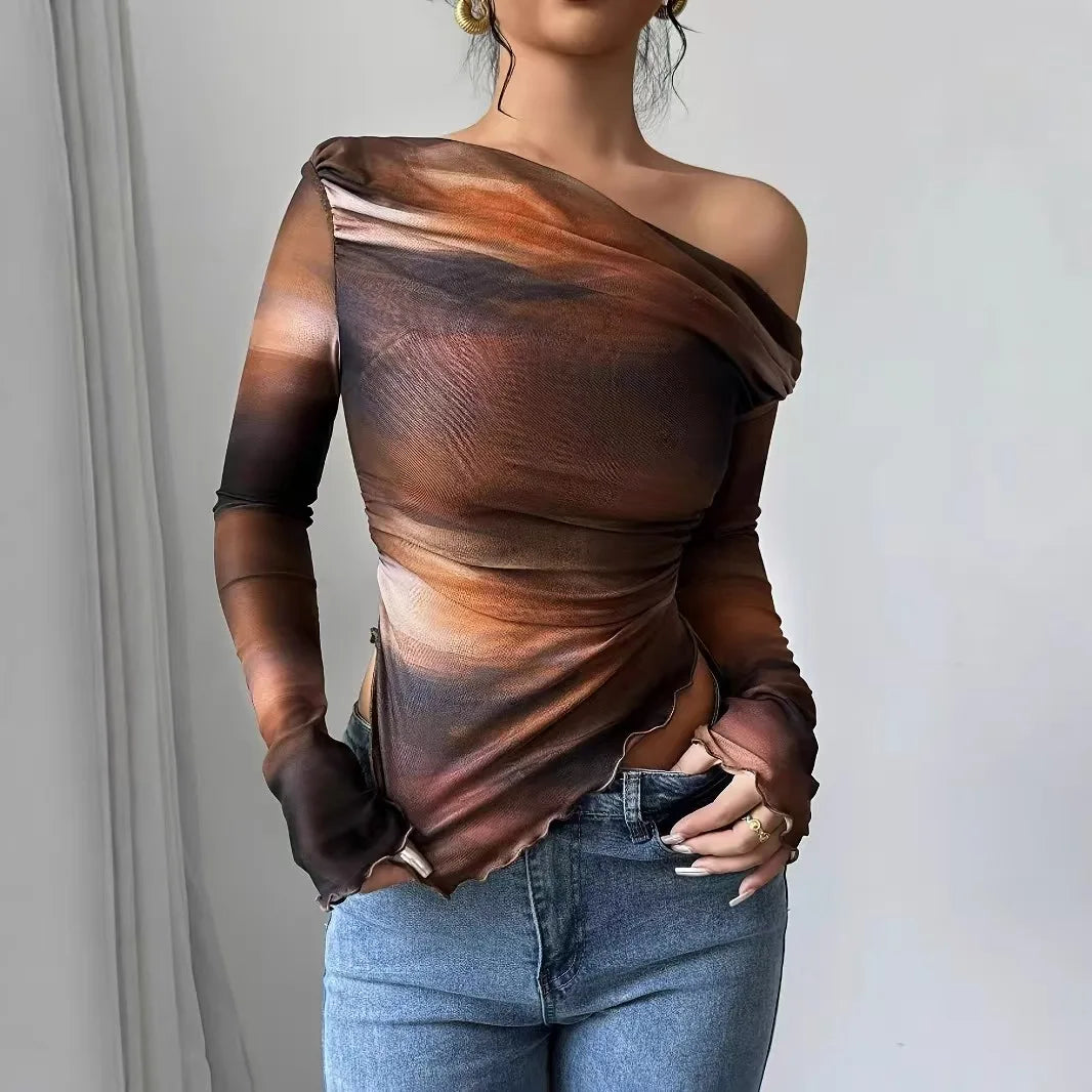 Off Shoulder Tops Tie Dye