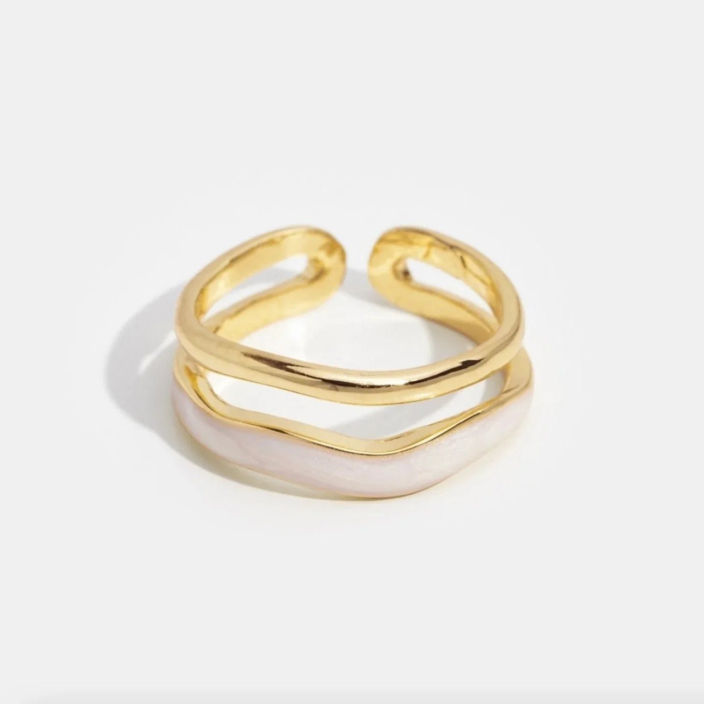 White Stone Glazed Ring