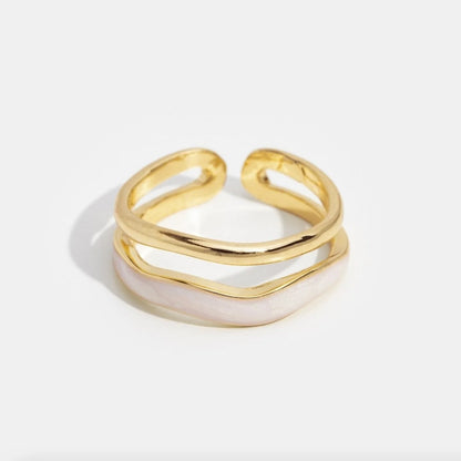 White Stone Glazed Ring